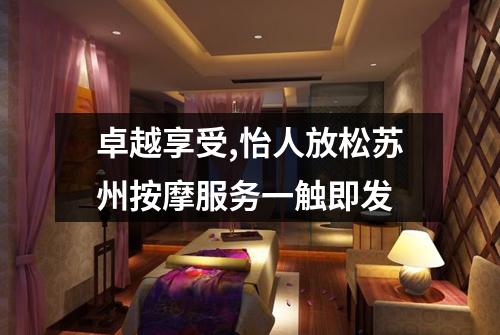 卓越享受,怡人放松苏州按摩服务一触即发